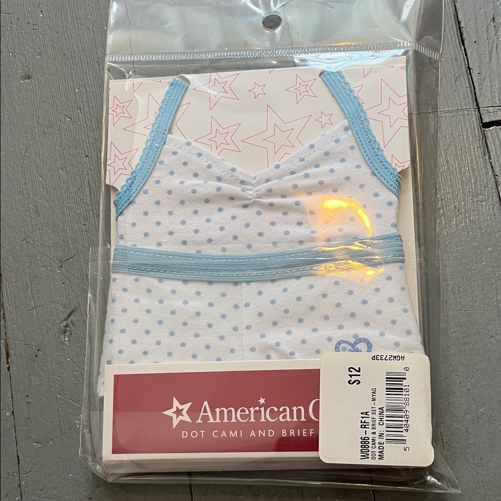 American Girl Blue Polka Dot Cami and Brief Set